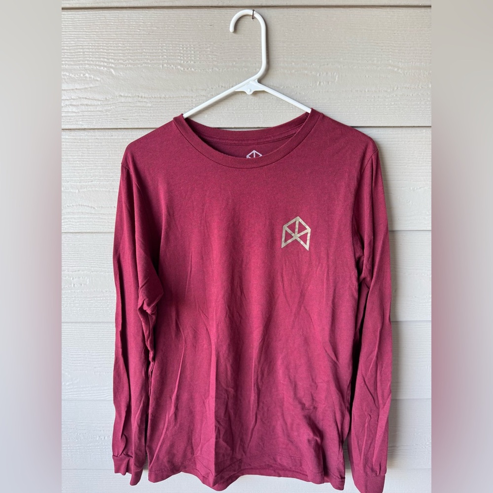 BMFIT Men's Long-Sleeve Maroon Logo Shirt
